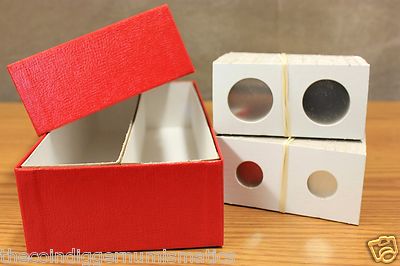 200 Small Dollar 2x2 Coin Holder Flip BCW & Double Row Storage Box Case Display