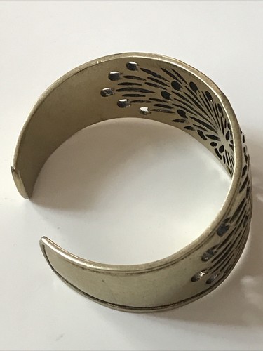 $39 Lucky Brand Gold Tone Openwork Crystal Cuff Bracelet - Picture 8 of 14