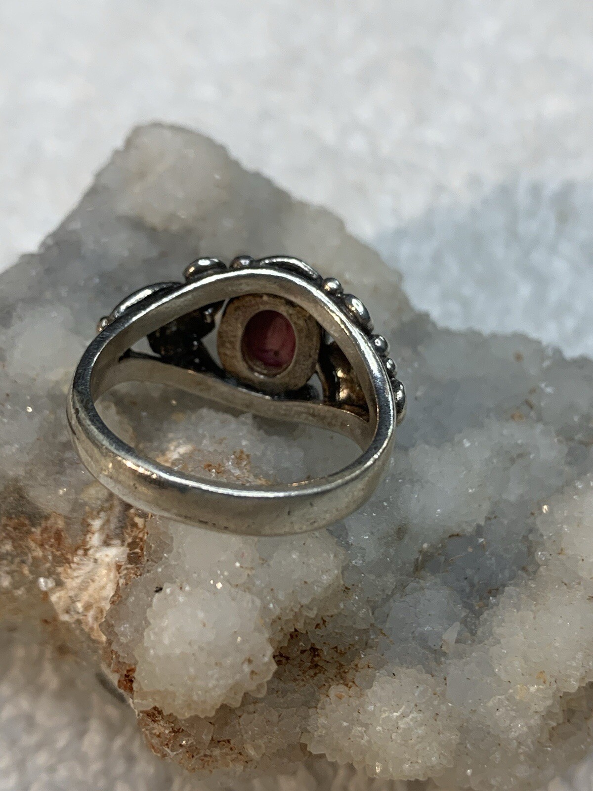 Natural Star Ruby set in Sterling Silver Ring Siz… - image 4