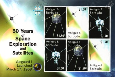 VANGUARD 1 Satellite 50 Years of Space Exploration 6v Stamp Sheet (2008 