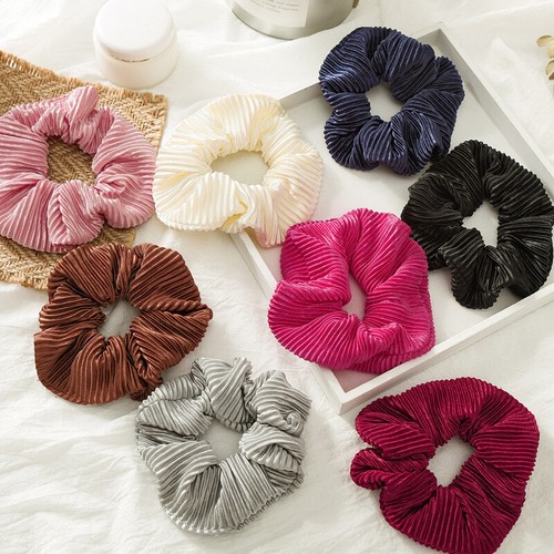 3PCS Elastic Hair Bands Satin Silk Scrunchies Solid Ponytail Hair Ties Rope* ♢ - Bild 7 von 116