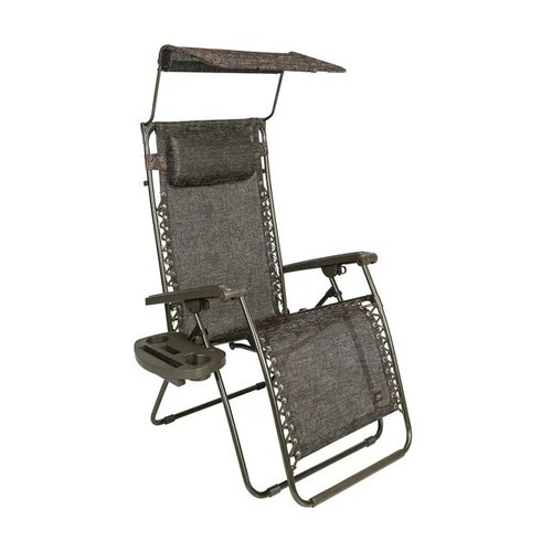 Bliss Hammocks 26" Wide Zero Gravity Chair w/ Adjustable Canopy Sun-Shade - Afbeelding 2 van 15