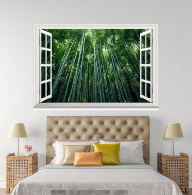 3D Bambus Wald 488 Offen Windows WallPaper Wandbilder Mauer Druck Deco Carly