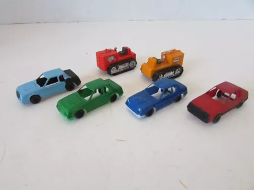 Vtg Tyco Vehicles Hard Plastic HO Scale Cars & Bulldozers  H7-f