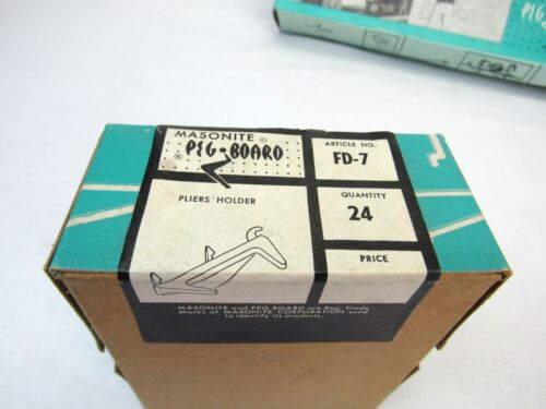 Masonite Peg Board Fixtures hooks and brackets in Original mid century boxes NOS - Picture 3 of 13