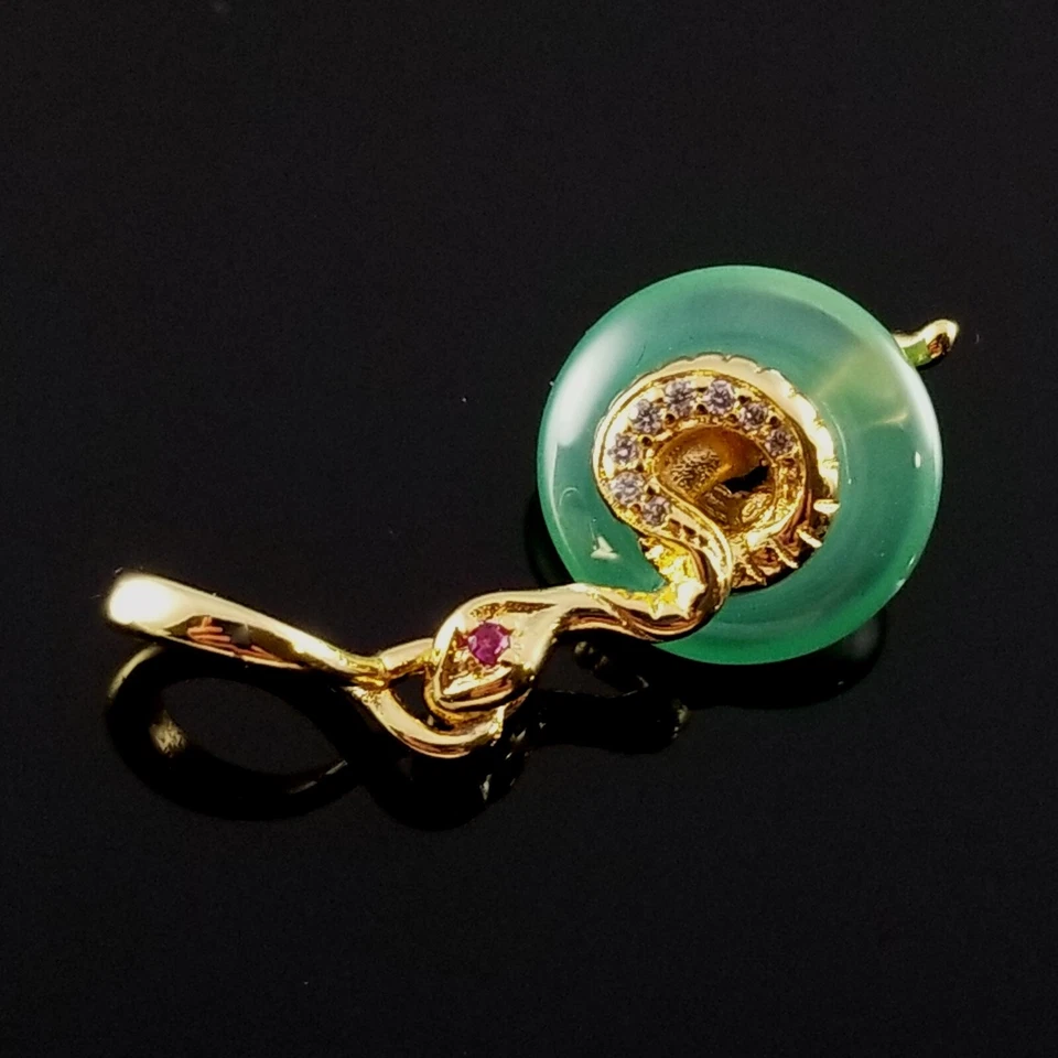 Dije colgante de cristal de Murano verde serpiente Pandora Foto 3 de 4