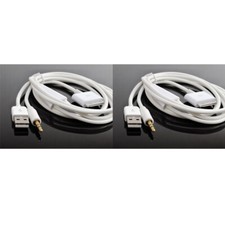2X 2IN1 USB 3.5MM AUX SYNC CHARGER WHITE CABLE IPHONE 4S 4 IPOD TOUCH NANO IPAD