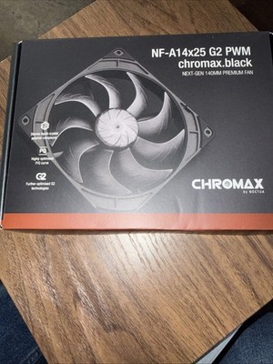 Noctua NF-A14x25 G2 PWM chromax.Black, Premium-Quality Quiet 140mm PC Fan (Bl...