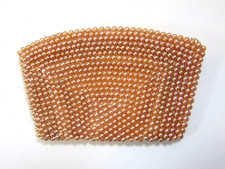 Vintage small pearl beaded change purse; zipper labeled YKK