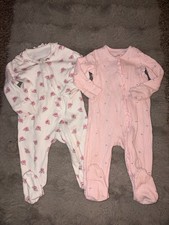 Baby Girl Floral Zip Up Sleepsuits 6-9 Months George