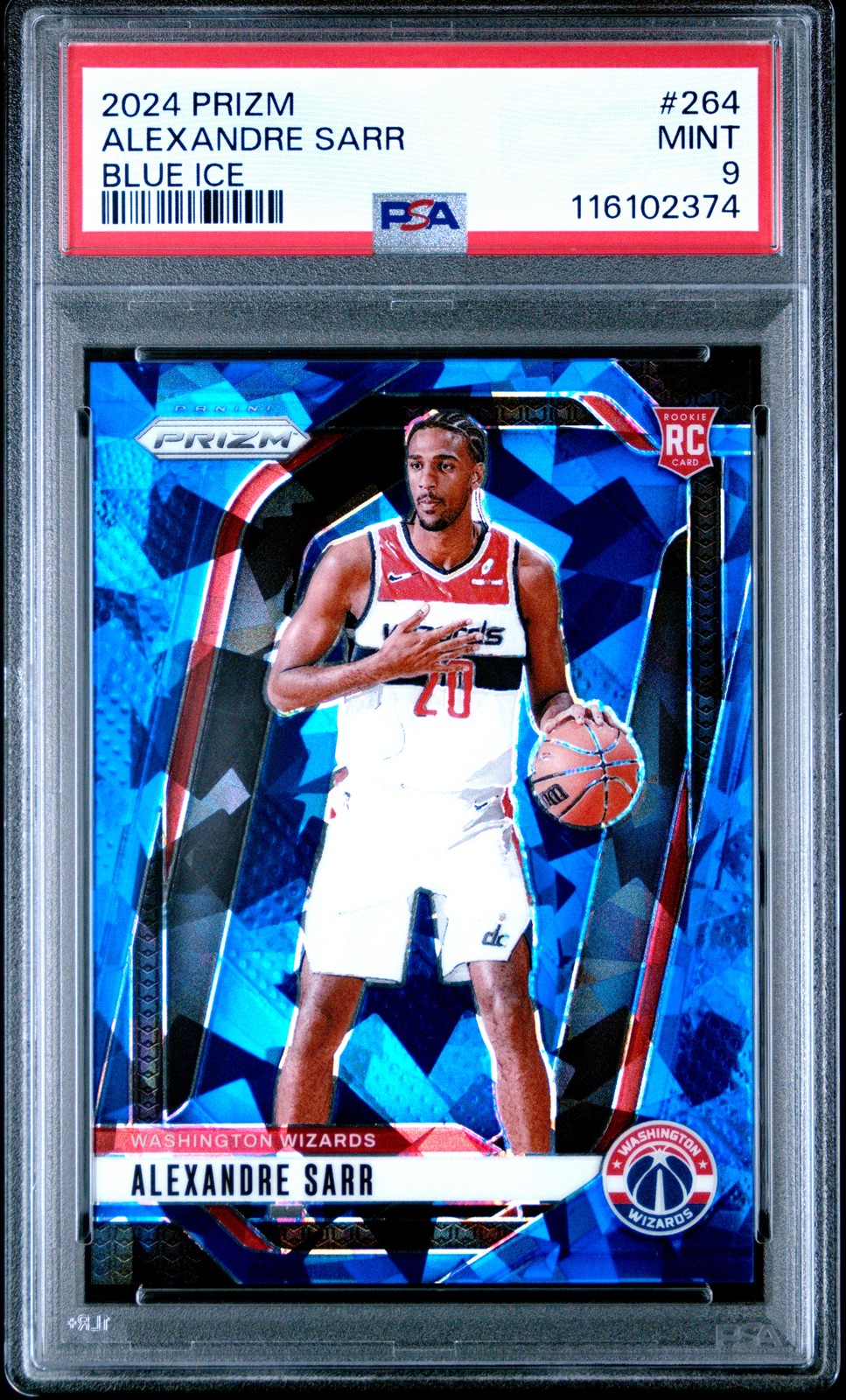 2024 PANINI PRIZM BLUE ICE #264 ALEXANDRE SARR 65/125 PSA 9