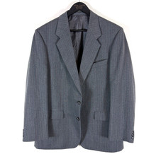 VTG St Michael Suit Mens 42R W36 Grey Rainbow Pinstripe Wool Blend Heritage 90s