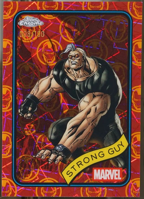2025 Topps Chrome Marvel - Iron Man Red & Gold Lazer Strong Guy #182 NM