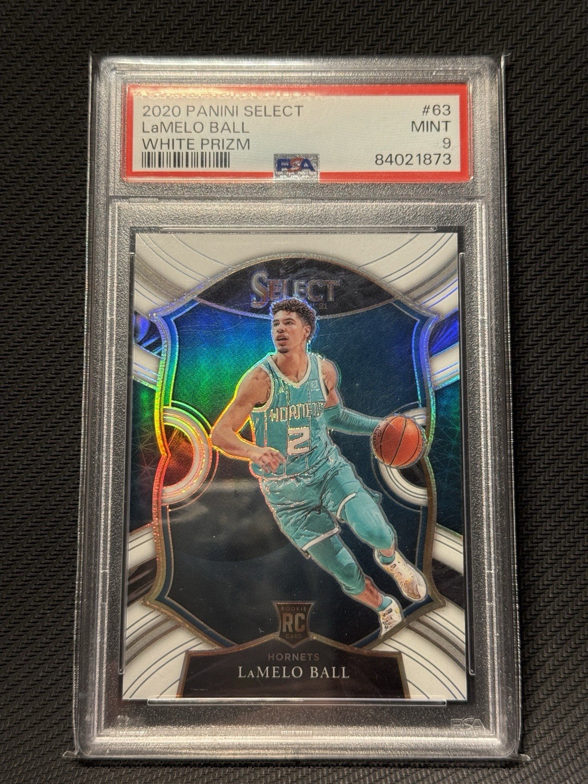 2020-21 Select Lamelo Ball Concourse Rookie White Prizm /149 PSA 9 RC #63