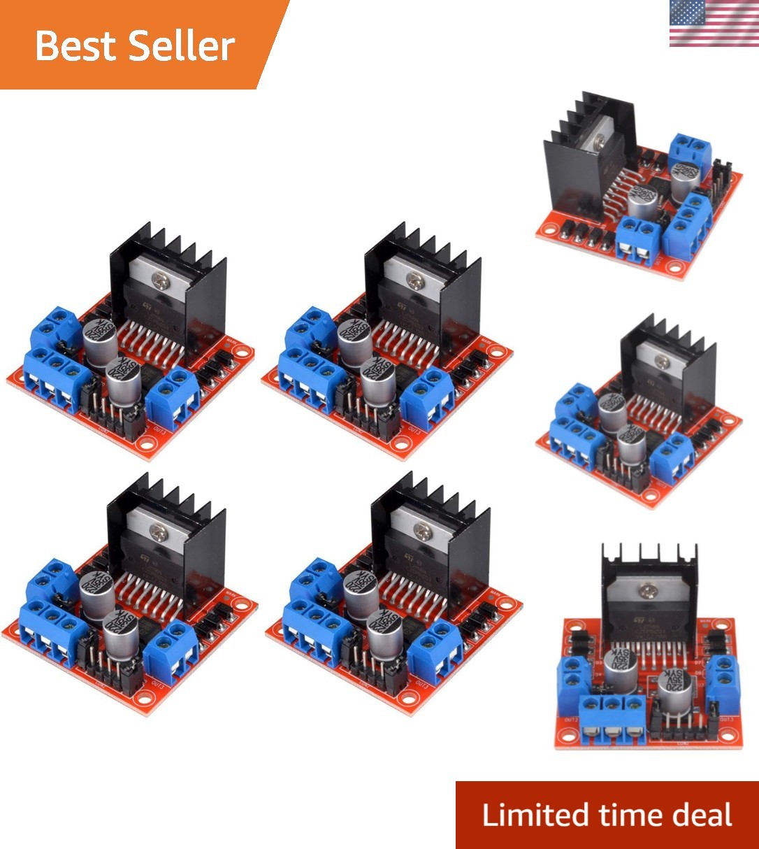 4pcs L298N Motor Driver Controller Board Module Stepper Moto