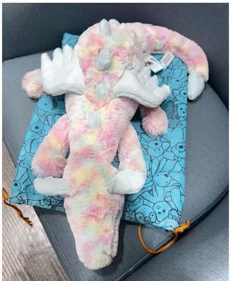 Jellycat Giant Lazulia Dragon 50cm Rainbow Plush Perfect Christmas Gift