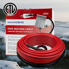 Heat Tape with Thermostat - Pre-Assembled Cable for Reliable Winter Water Pipe