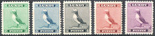 GB Lundy Island 1957 QEII Standing Puffin Definitives set of 5 mint stamps  MNH