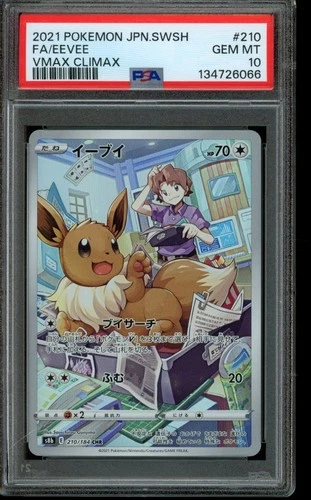 PSA 10 GEM MINT Pokemon Eevee VMAX Climax Character Rare 210/184 Japanese