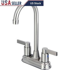 Solid Brass Kitchen Faucet 4 Inch Centerset Deck Mount Durable Dual Handle New