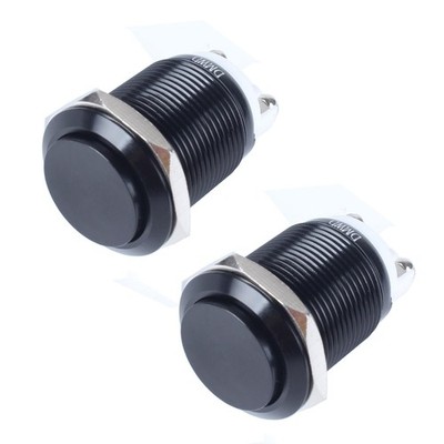 2-Pack 16mm Latching Metal Waterproof Push Button Switch ON-Off 5/8'' Mounting...