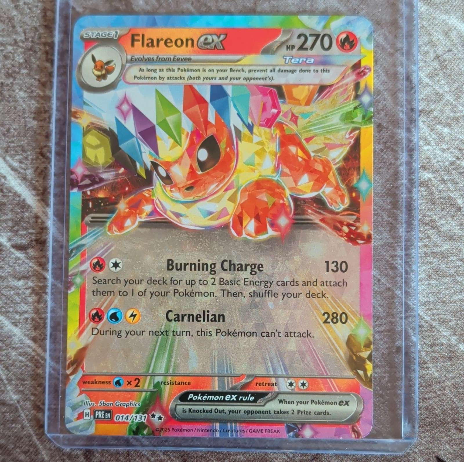 Pokémon Flareon ex Full Art EX 014/131 HP270 Holo English Card 2025