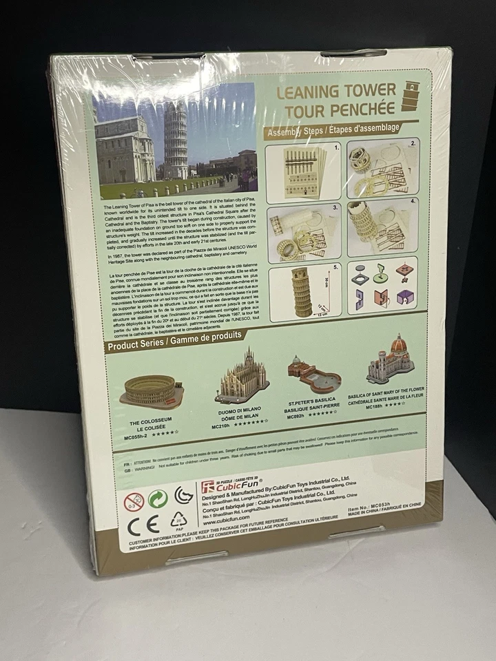 Leaning Tower of Pisa 30 Piece Cubic Fun 3D Puzzle New in Package - Image 2 of 2