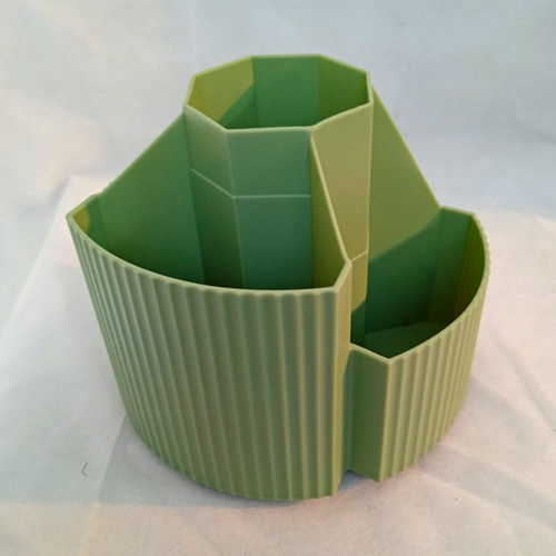 Green Plastic Multi-Compartment Desk Organiser Pen Holder Desktop Accessory