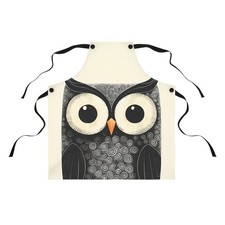 Whimsical Owl Face Apron | Cute Kitchen Apron, Animal Chef Apron