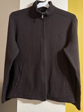 THE ORIGINAL BEN SHERMAN Men  s Sweater Full Zip Warm Sz L Blk