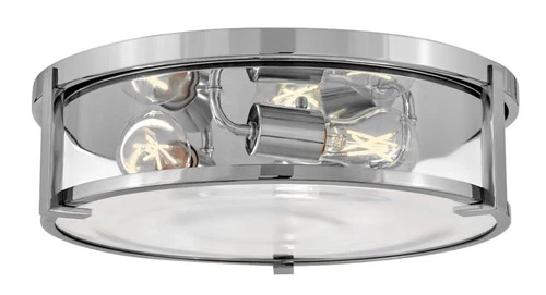 Hinkley Lighting 3243 Lowell 3 Light 16"W Flush Mount Drum - Chrome - Picture 1 of 12
