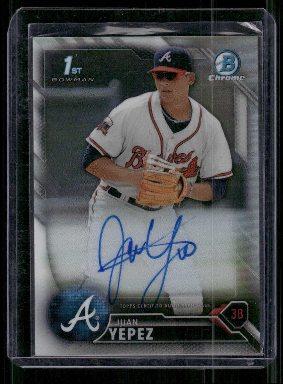 Juan Yepez 2016 1st Bowman Chrome Refractor Auto Autograph /499 Atlanta Braves