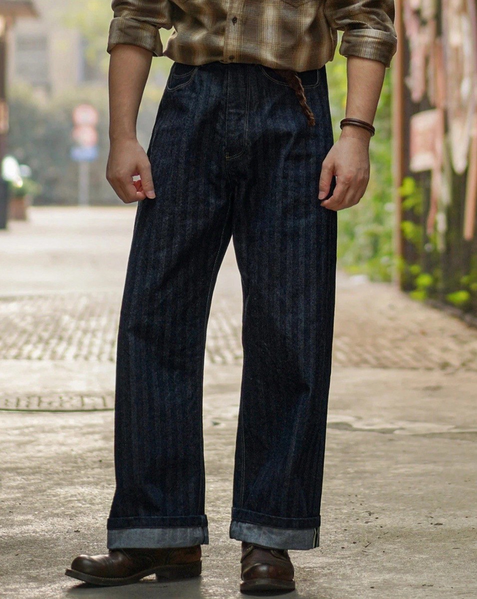 Annual Ring Jeans 1870s 15 oz Herringbone Selvedge Denim Work