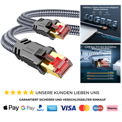 Cat 8 LAN Kabel 5M Netzwerkkabel 5m 40Gbps Ethernet Kabel - 2000MHz S/FTP RJ45 