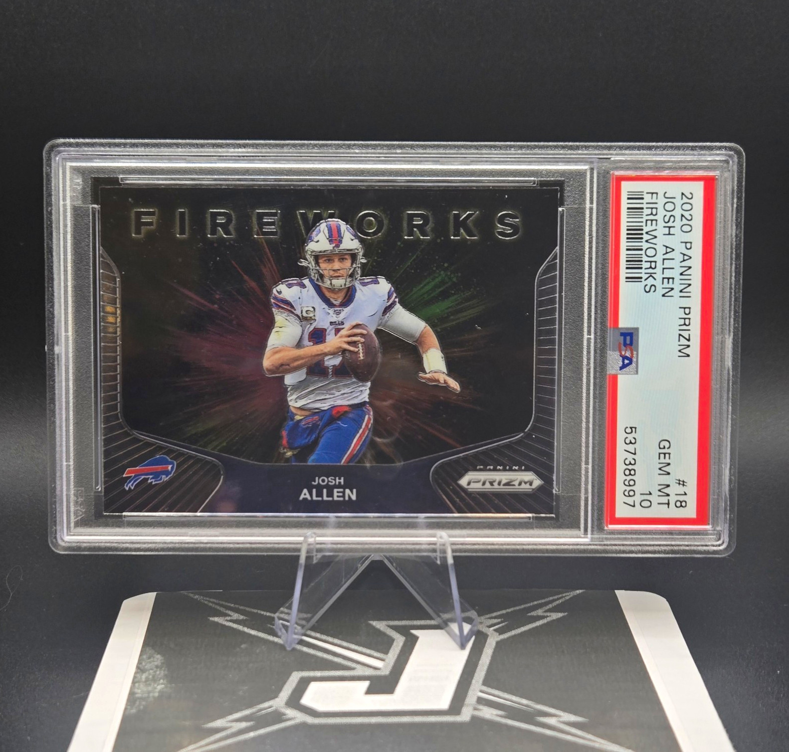 2020 Panini Prizm Fireworks π Josh Allen PSA π 10 ππ view 1