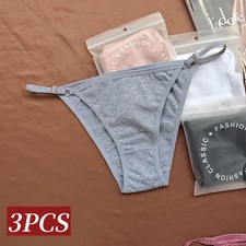 Low Rise Cotton Panties Women's Soft Breathable Everyday Underwear 3 Pcs