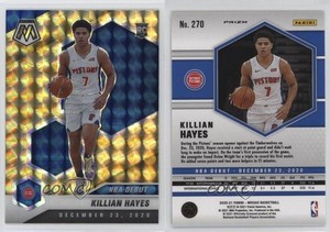 2020 Panini Mosaic NBA Debut Reactive Yellow Prizm Killian Hayes #270 Rookie RC