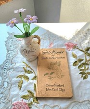 Vintage French Seed Beaded Posey W/ 3 Small Lavender Flowers & Leaves 