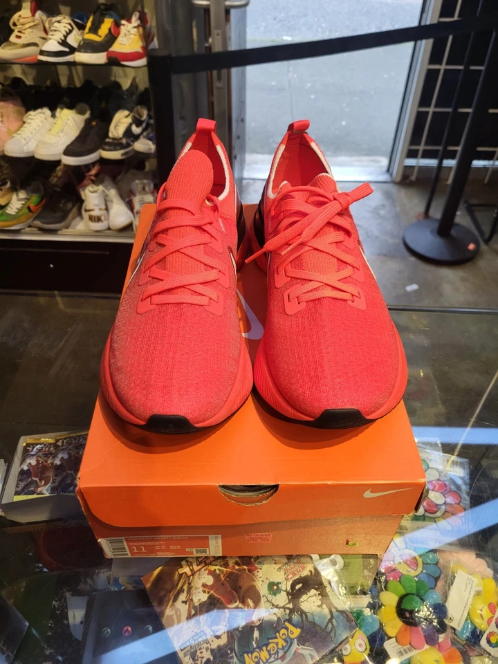 Size 11 - Nike React Infinity Run Flyknit Bright Crimson Black - Image 3 of 4