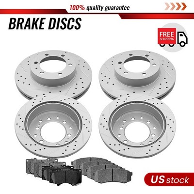 Front Rear Drilled Slotted Brake Rotors Ceramic Pad for Toyota 4Runner 2007-2009