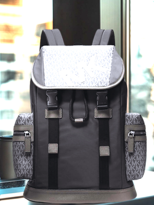 Michael Kors Gray MK Logo Backpack with Black Trim Michael Kors Cooper Logo Backpack – Club de Mode main image 3