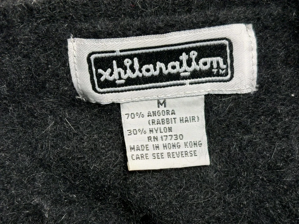 Suéter Corto De Colección Xhilaration Angora Tejido Para Mujer Talla M Negro Cuello en V Pullover Foto 3 de 4