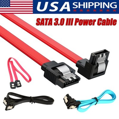 SATA III Cable 6Gbps 90 Degree Right Angle Locking Latch 18 Inches for HDD SSD