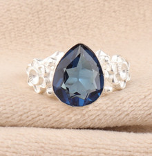 London Blue Topaz Gemstone 925 Solid Sterling Silver Handmade AAA Jewelry Ring