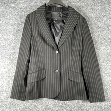 The Limited Blazer Womens 8 Black Pinstripe Two Button Professional Jacket Work