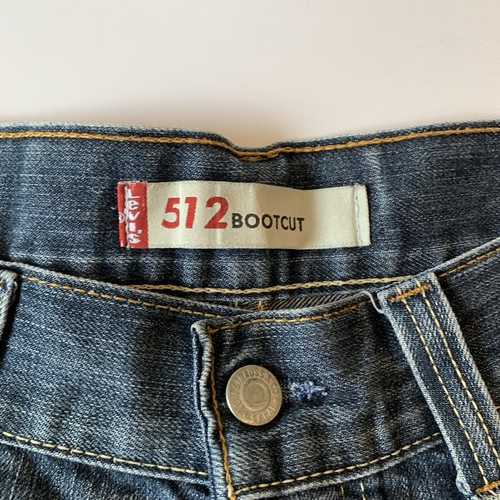 Retro Levi’s 512 Denim Shorts W33 High Waisted Cut-Offs Made In 2008 Med Wash - Picture 4 of 14