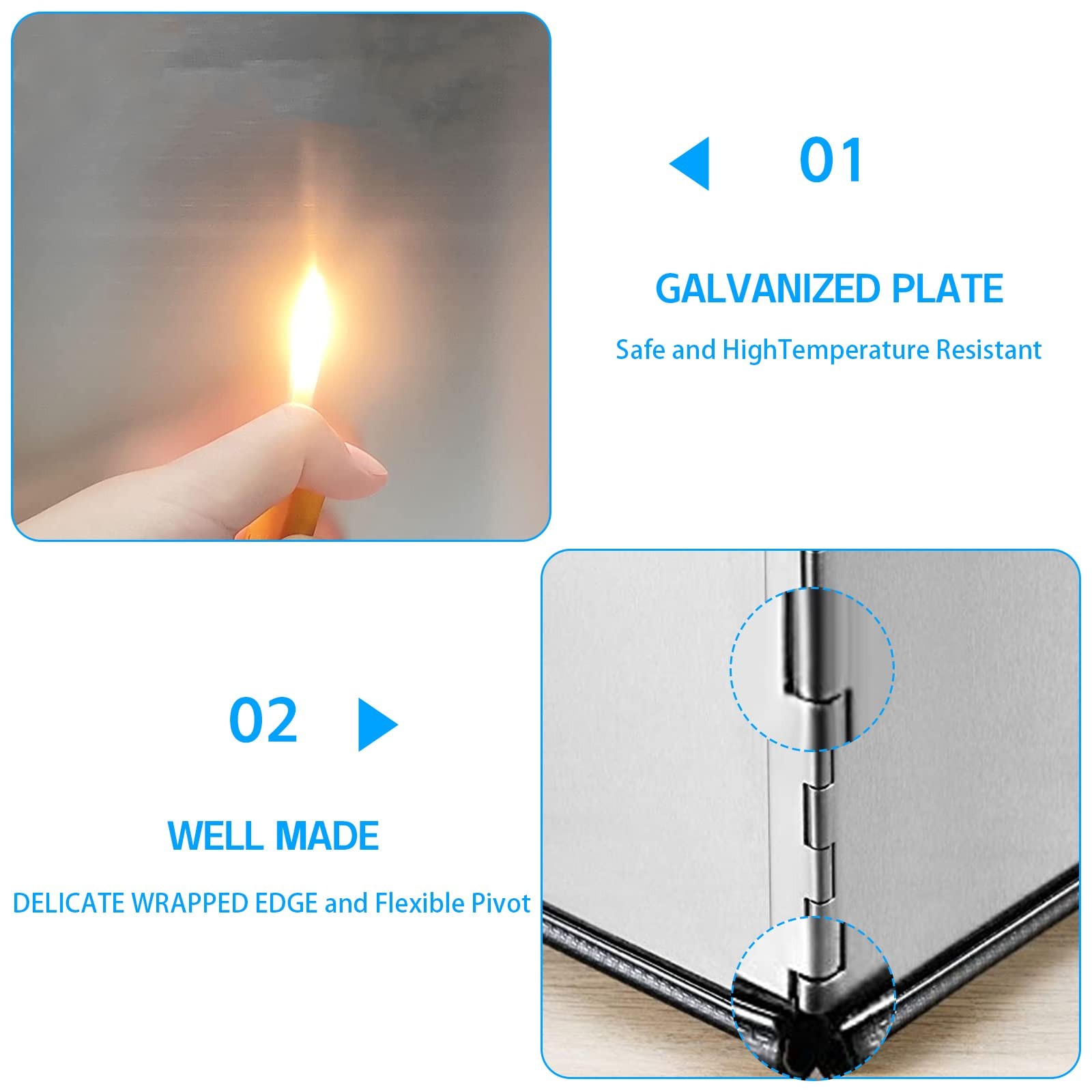 4 Sided Splatter Guard for Frying Stove Top Stainless Steel Splatter Screens for