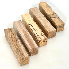 2 - SPALTED MAPLE PEN BLANKS, 1"x1"x5.5", KILN DRIED, SPINDLE WOOD TURNING STOCK