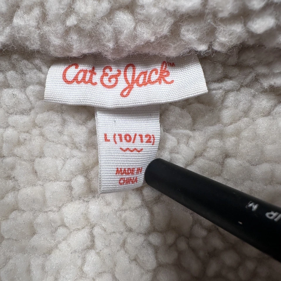 Jaqueta caminhoneiro Cat Jack meninas veludo Sherpa forrada ferrugem vermelha tamanho L 10 12 - Imagem 2 de 4