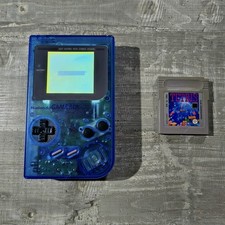 Gameboy Classic Konsole DMG + Backlight Mod Blau Transparent - Mit Tetris